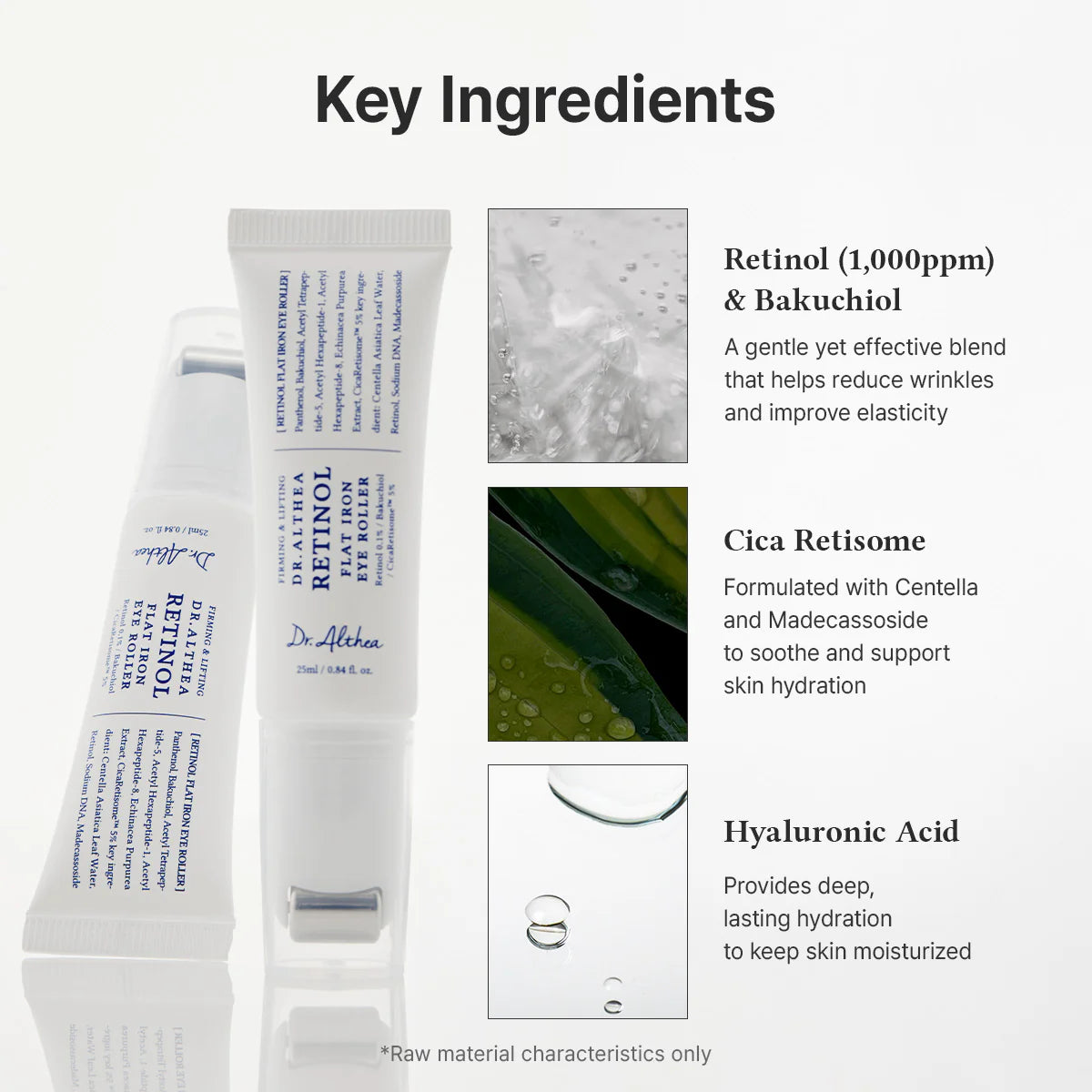 Rodillo de ojos de hierro plano con retinol