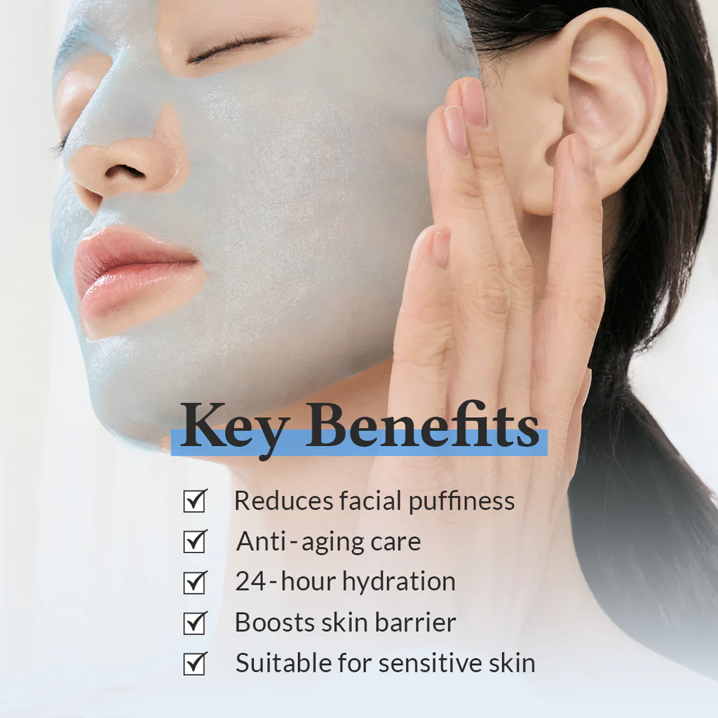 Mascarilla hidratante azul aguamarina (paquete de 4)