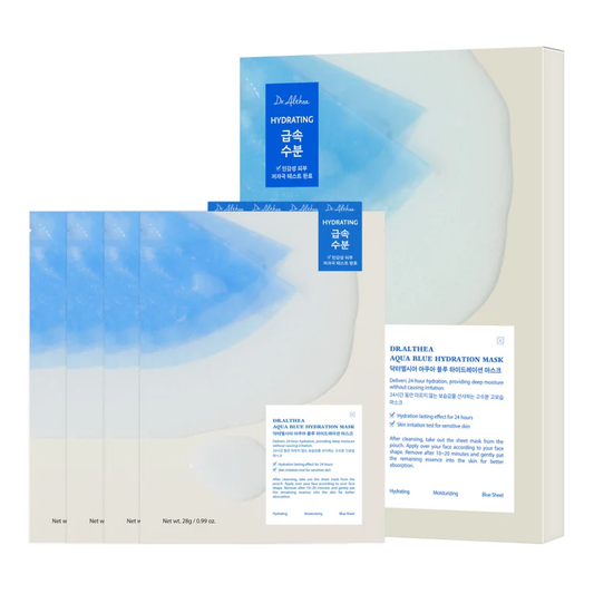 Mascarilla hidratante azul aguamarina (paquete de 4)