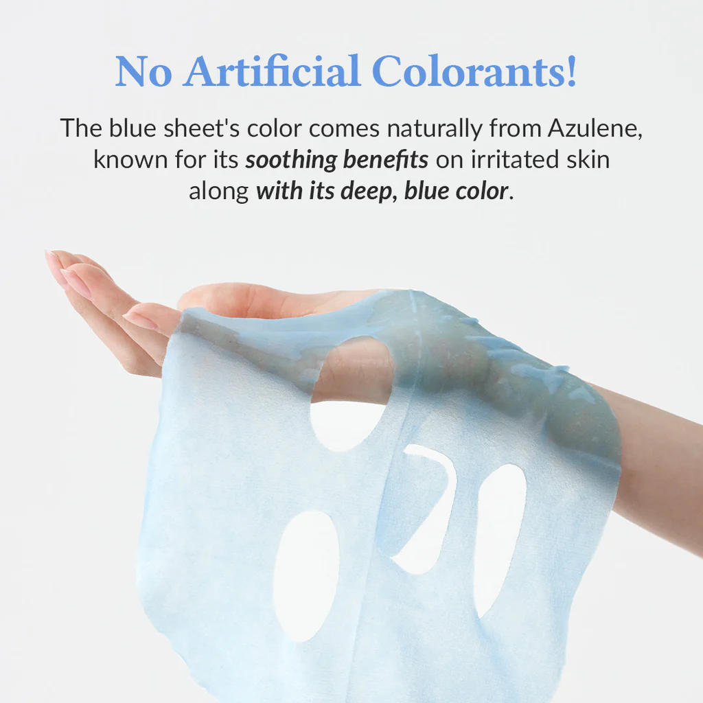 Mascarilla hidratante azul aguamarina (paquete de 4)